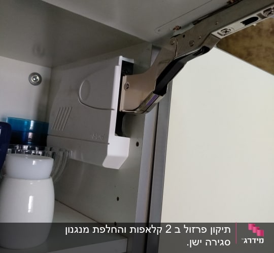 מנגנון פתיחה לארון מטבח עם כלים